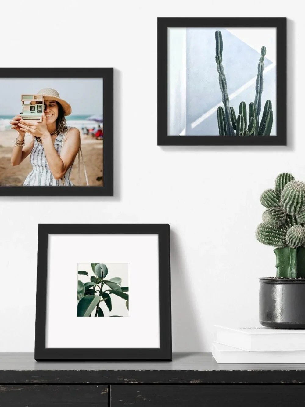 upsimples 8x8 Picture Frame, Display Pictures 4x4 with Mat or 8x8 Without Mat, W